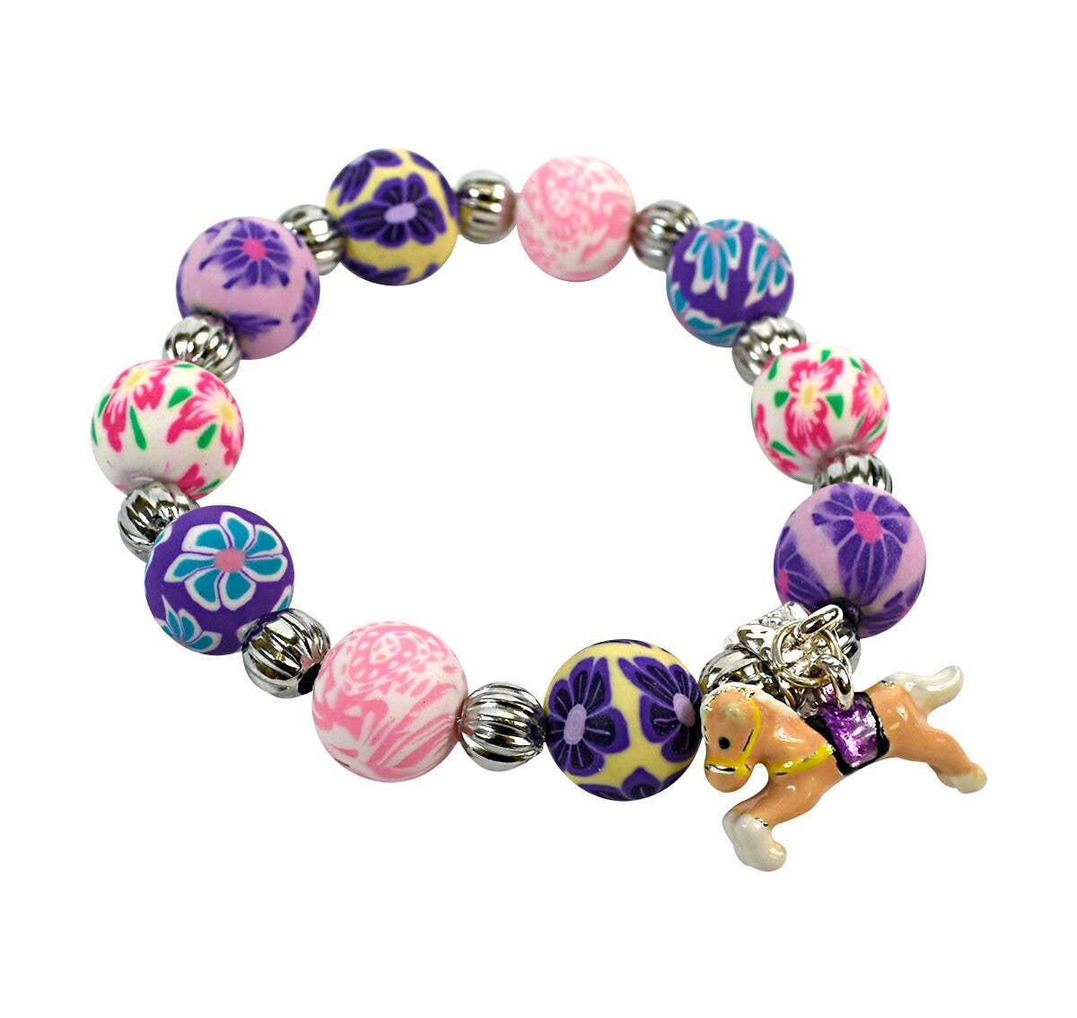 Girl's Jewelry Bracelet with Horse Charm